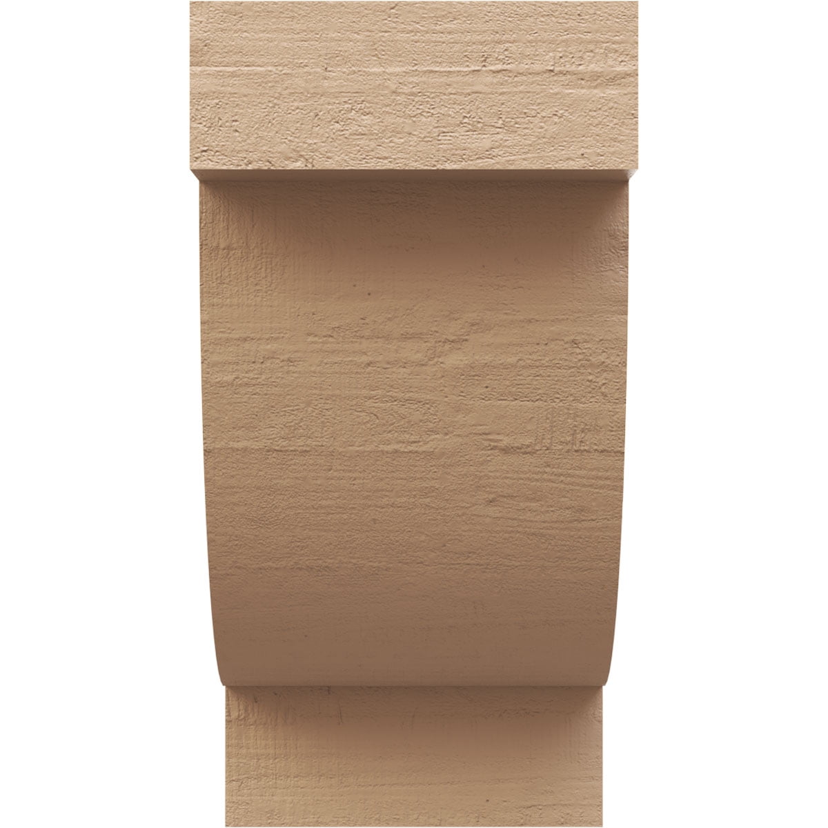 6"W x 6"D x 12"H Wide Alpine Rough Cedar Woodgrain TimberThane Corbel, Primed Tan
