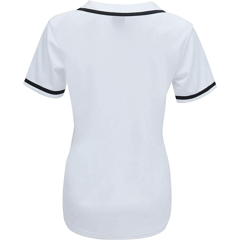 Womens plain sales baseball jersey