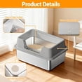 thumbnail image 4 of QinaQin Large Stainless Steel Litter Box with High Rim Design, Non-Stick Coating, Scoop-Proof and Odor-Proof, Suitable for Multiple Cats, Rabbits and Small Pets, Easy To Clean, 4 of 6