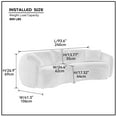 thumbnail image 7 of Mid Century Modern Curved Sofa, 3-Seat Boucle Couch for Living Room, Upholstered Couch with 3 Throw Pillows and Backrest, Accent Sofa Couch for Bedroom, Office, Apartment, Blue, 7 of 7