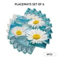 thumbnail image 5 of Rocae Daisy Flowers Printed Heat Resistant Place Mats,Classic Hemstitch Cloth Fabric Placemats Imitation Linen Place Mat Table Mats 18x12 inch, 5 of 5