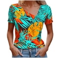 thumbnail image 2 of Favoffer Women's Printed Shirt Loose Tunic Short Sleeve Button Casual Daily Spring Summer Blouse, 2 of 5