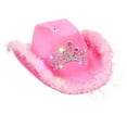 thumbnail image 1 of Sombrero de vaquero Zulema estilo vaquero para niña con corona enrollada luminoso lentejuelas, 1 of 8