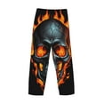 thumbnail image 3 of Lsque Flame Metal Skull Print Men's Pajama Pants, Lounge Pant - Comfortable Home Wear,Elastic Waistband, Stylish Design-Large, 3 of 9