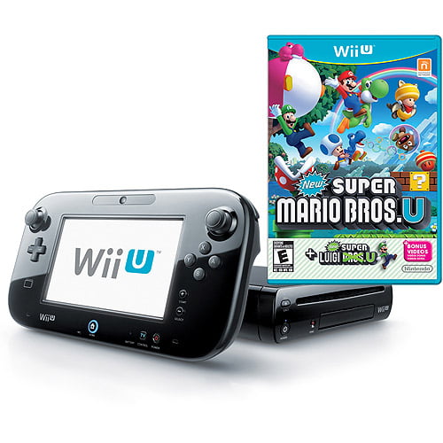 Uitsteken boog Dat Nintendo Wii U Deluxe Console Set, Black with New Super Mario Bros. U and  New Super Luigi U - Walmart.com