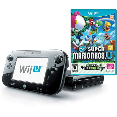 Nintendo Wii U Deluxe Console Set, Black with New Super Mario Bros. U and New Super Luigi U