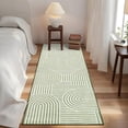 thumbnail image 2 of COZONY 2x6 Modern Rainbow Runner Rug, Washable Non-Slip Low Pile Hallway Carpet, Soft Abstract Long Rug for Entryway, Kitchen, Bedroom, Bathroom, Green, 2 of 10