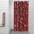 thumbnail image 2 of Red Christmas Tree and Snowflake Pattern Shower Curtain 36"x72" ,Bathroom Decorative Shower Curtains Set with 12 Hooks,Modern Waterproof Washable Shower Curtain, 2 of 6