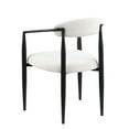 thumbnail image 5 of DUOSONG Woker Dining Chairs Set Of 2, Mid-Century Modern Dining Chairs, Kitchen Dining Room Chairs, Round Boucle Backrest Sherpa Dining Chair With Black Metal Legs White+Black Metal Dining Seating, 5 of 7