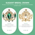 thumbnail image 3 of WHAMVOX  Princess Crown Adult Hair Ribbons for Wedding Accessories Women Bridal Bride Green, 3 of 8