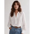 thumbnail image 5 of Women's Long Sleeve Blouse, Casual Top for Daily, Work & Vacation Outfits White XS, 5 of 9