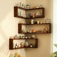 thumbnail image 3 of 2pcs Space-Saving Corner Shelves, Floating Shelves Unit, Wall Mounted Storage, Two-Tier Design, Modern Home Decor, Space Saving Solution, Living Room Organization, Bedroom Display, 3 of 9