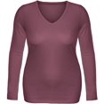 thumbnail image 2 of emmalise women's casual basic v-neck tshirt long sleeves tee top - junior and plus sizes, 2 of 4