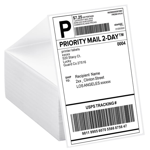Etiquetas térmicas LuckyGuard 4x6, paquete de 500 unidades para impresora térmica