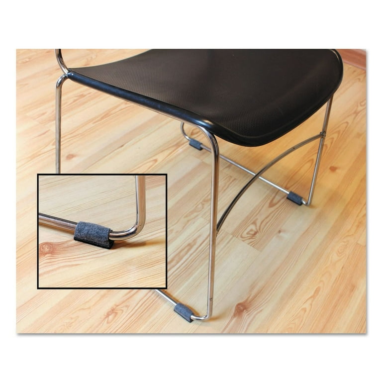 Wrap Around Felt Floor Savers, Rectangular, 7.25 x 1 x 8, Gray/Black, 16/Pack Wrap Around Felt Floor Savers, Rectangular, 7.25 x 1 x 8, Gray/Black, 16/Pack