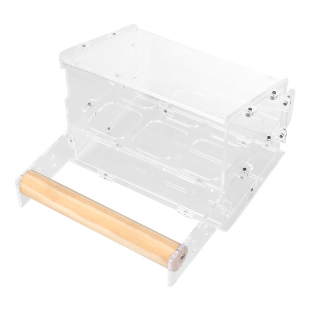 Comedero para pájaros transparente de 6 rejillas, comederos, jaulas, accesorios para loros, plástico acrílico.