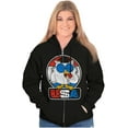 thumbnail image 3 of Tootsie Mr Owl USA American Patriot Unisex Plus Size Zip Hoodie Brisco Brands 2X, 3 of 5