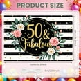 thumbnail image 2 of Gold Glitter 50th Birthday Banner Floral Design Fabulous Display Pink Roses White Flowers Floral Backdrop for 50th Birthday Party Adult Celebration Milestone Event, 2 of 6