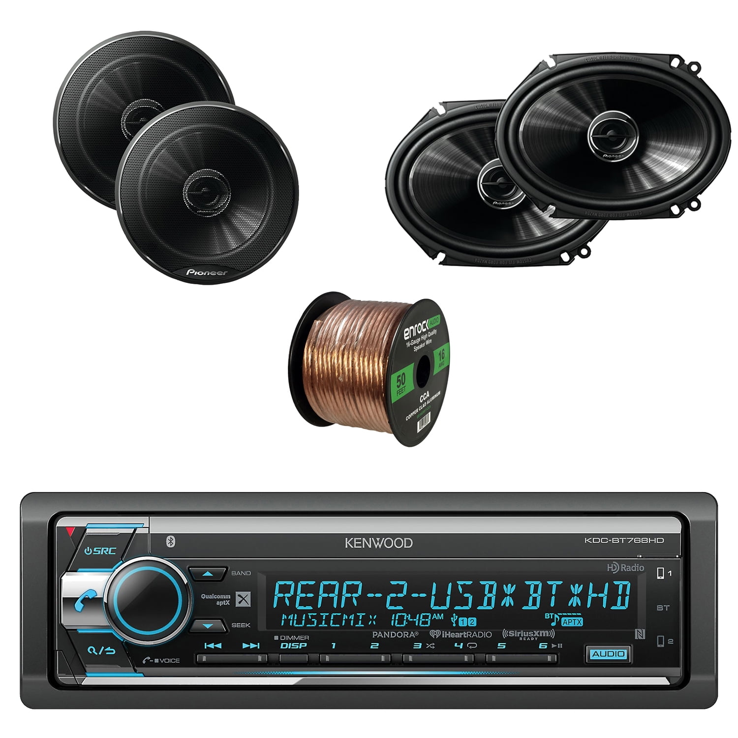 Kenwood CD Car Stereo Receiver with USB//CD W// 2X JVC 6.5/" 600W 2-WAY Speakers