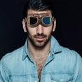 thumbnail image 2 of EeaseCA Motorbike Riding Windproof Goggles Dustproof Protective Glasses Copper Plating Anti-Fog Goggles (Colorful), 2 of 8