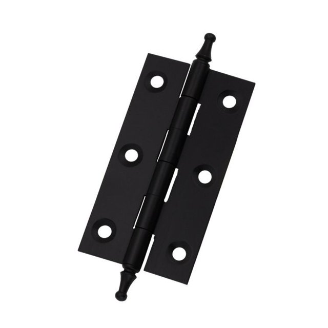 6 piezas con bisagras de gabinete de hierro Bisagras de puerta 2.36 "x1.41" Bisagras de cabeza de corona Bisagras de muebles negras Caja de cajón de armario Bisagras Paquete de tornillos