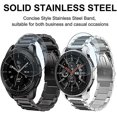 thumbnail image 2 of Correas para Samsung Gear S2/Gear Sport de 20 mm, paquete de 2, correas de acero inoxidable de metal macizo para negocios, color plateado/negro+negro, 2 of 5