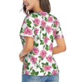 thumbnail image 2 of Goofa Rose Flowers Pattern Women's Slim-Fit Short-Sleeve V-Neck T-Shirt,Classic-Fit Short-Sleeve V-Neck T-Shirt-XX-Large, 2 of 5