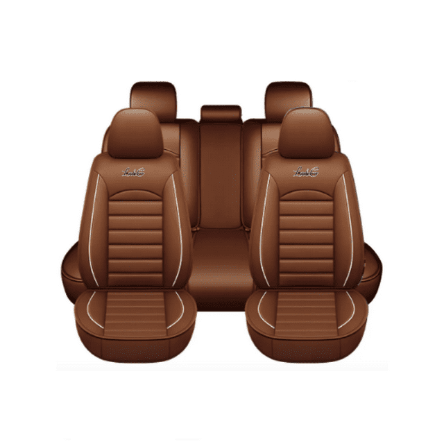 Funda Asientos Universal De Lujoso Cuero Para Carro Vehículo Lab.G Café
