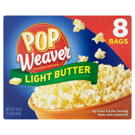 Pop Weaver Light Butter Microwave Popcorn, 8 pk - Walmart.com