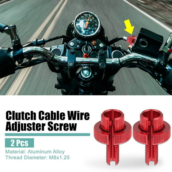 2Pcs 8mm Red Motorcycle Brake Clutch Levers Adjuster Screw Bolt M8x1.25