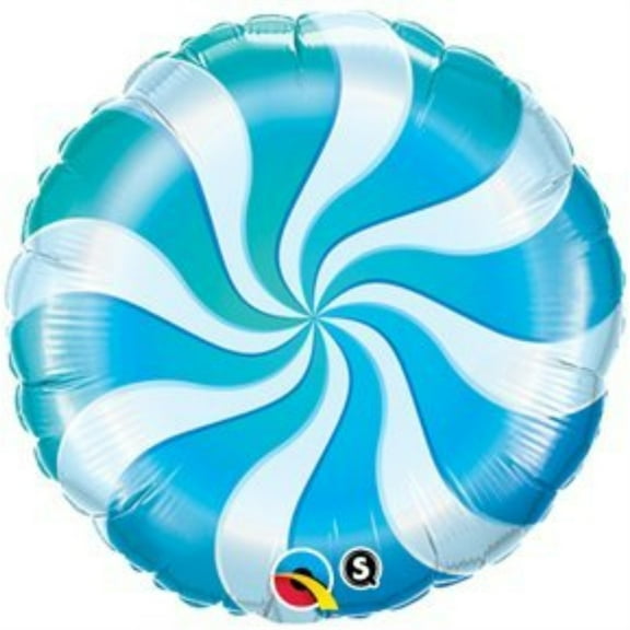 candy swirl blue 18" round balloon pack of 5