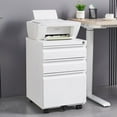 thumbnail image 2 of [Installation Required] 3-Drawer mobile filing cabinet with lock, legal/letter sized office storage filing cabinet, metal filing cabinet (white),suitable for offices and study rooms, 2 of 14