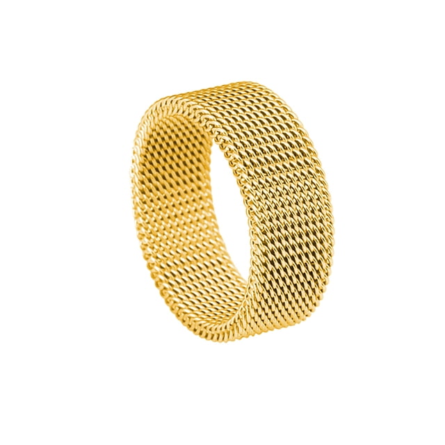 Qarigey Anillo Unisex Acero Anillo Mujer Hombre Malla Anillo Universal Múltiples Tamaño Mano Pareja Joyería, Blanco, Talla 17 Ropa, zapatos y accesorios Miscelánea Oro diecisiete