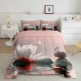 thumbnail image 2 of YST Florals Comforter Set King Size, Flowers Butterflies Stones Soft Bedding, Insect Animals Lakes Reflection Bedding Comforter Sets, White Red Natural Landscape Duvet Insert For Bedroom, 2 of 6
