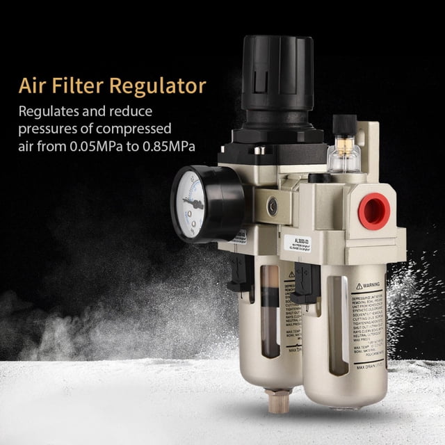 Fosa Air Filter Regulator,Air Compressor Regulator,1pc AC3010-03 Aluminum Alloy Compressed Air Pressure Regulator Moisture Trap Water Filter 3/8