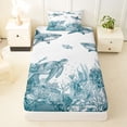 thumbnail image 3 of Erosebridal Watercolor Shark Turtle Twin Sheet Sets,Nautical Marine Animals Bedding For Men Women 3 Pieces, 3 of 6