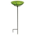 thumbnail image 1 of Achla Designs 12 In Hand Blown Crackle Glass Birdbath with Stake, Fern Green, 1 of 9