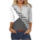 thumbnail image 2 of Fiudx Ropa de Mujer Camiseta Holgada de Manga 3/4 con Botones Estampados para Mujer, 2 of 4