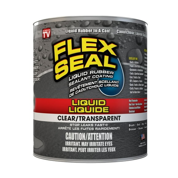 Flex Seal Liquide, Revêtement d'Étanchéité en Caoutchouc, Transparent, 32 Oz