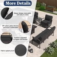 thumbnail image 2 of Kullavik  Aluminum Outdoor Patio Furniture with Curved Armrests & Firepit Table 10 seats w/FirePit - Black, 2 of 5
