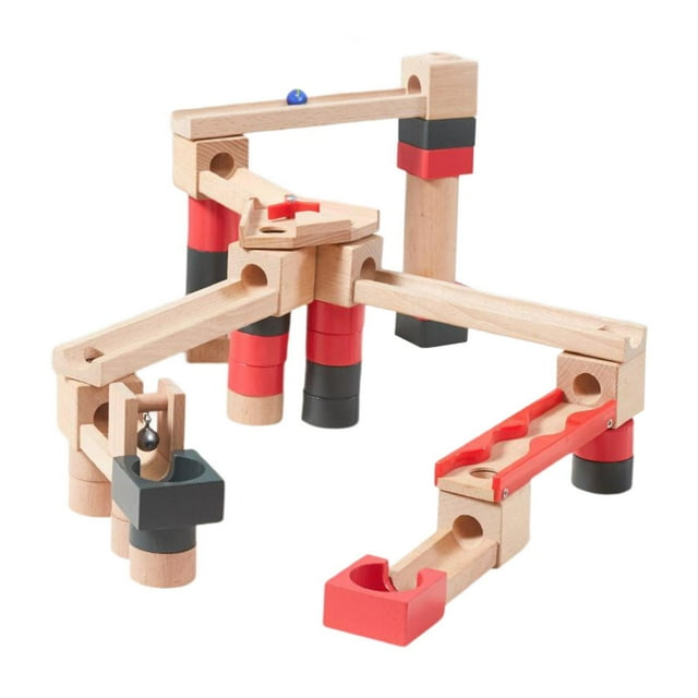 Juego de pista de madera Montessori, juguetes de regalo, bloques de , bloques de construcción de madera, juguetes, juego de construcción para