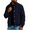 Navy, variant on Jackets for Men Solid Color Long Sleeve Button Down Collared Shirt Jacket Winter Trendy Casual Jacket Black M
