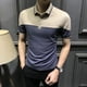 thumbnail image 5 of Camiseta polo para hombre, ropa de calle de verano, algodón, corte entallado, alta calidad, con cuello, camisetas para hombre, top holgado blanco jaspeado, talla XXL, 5 of 5