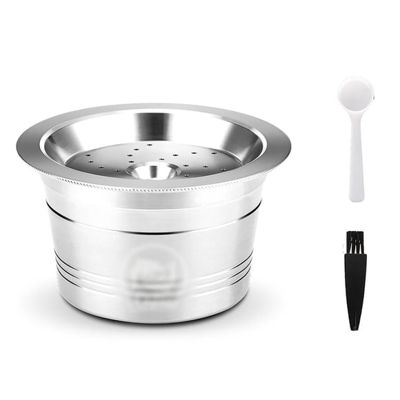 Yuarrent Cápsulas de café reutilizables Taza de café de acero reutilizable para K-Fee con cuchara de plástico Cepillo de limpieza Anillos de Juegos de servir café y té Yuarrent HA017562-00