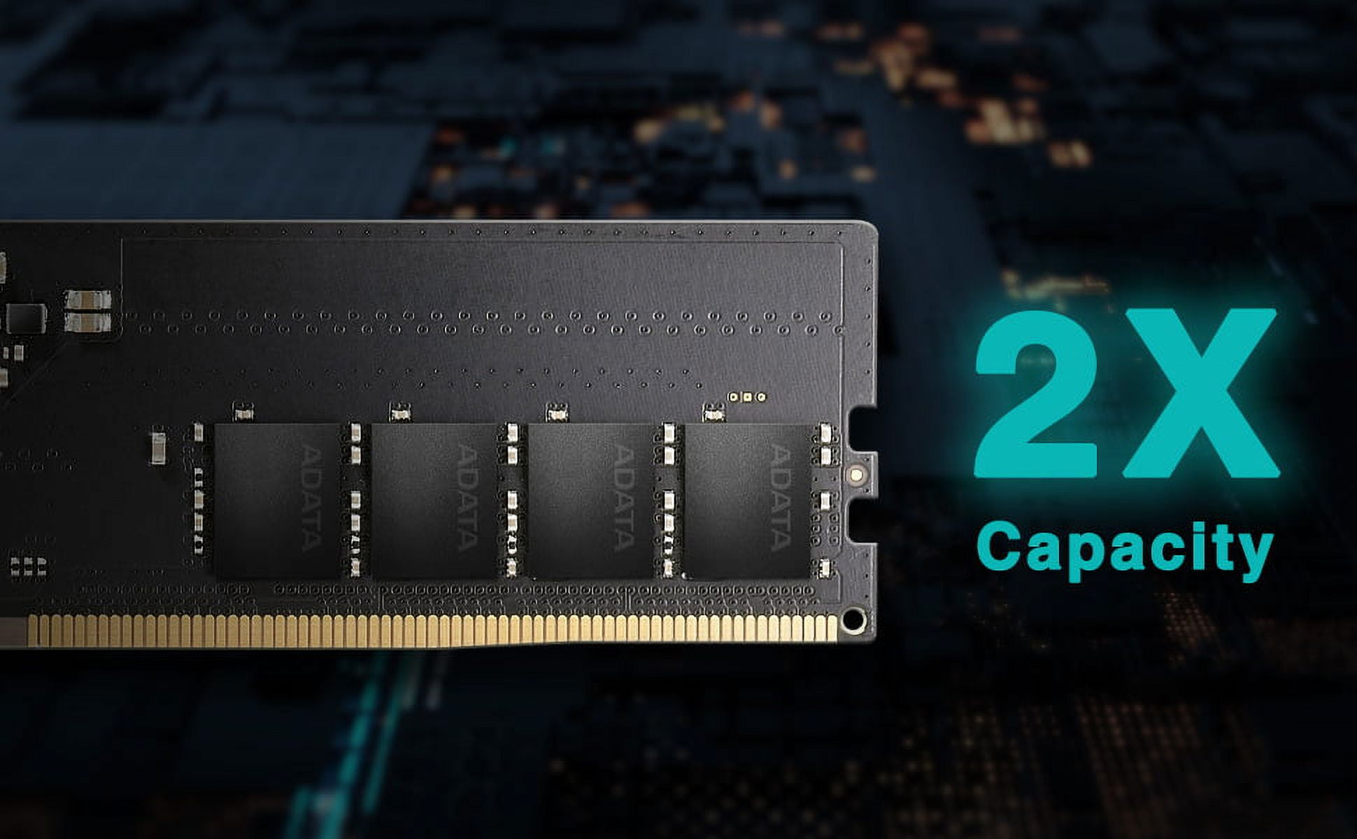ADATA Premier DDR5 Memory Module: 16GB (1x16GB) 4800MHz UDIMM Black Single Unit | On-Die ECC w/ Improved Stability | Energy Efficient - Built in Power Management IC - PMIC