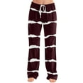 thumbnail image 2 of DENGDENG Pajama Pants Women Funny Striped Pajama Pants Soft Sleep Lounge Wide Leg Pants Plaid Christmas Cute Petite Palazzo Pj Bottoms Wine XXL, 2 of 6