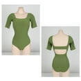 thumbnail image 4 of Traje de baño push-up para mujer para natación, aguas termales, playa - Traje de baño de una pieza sin espalda verde talla XL, 4 of 7