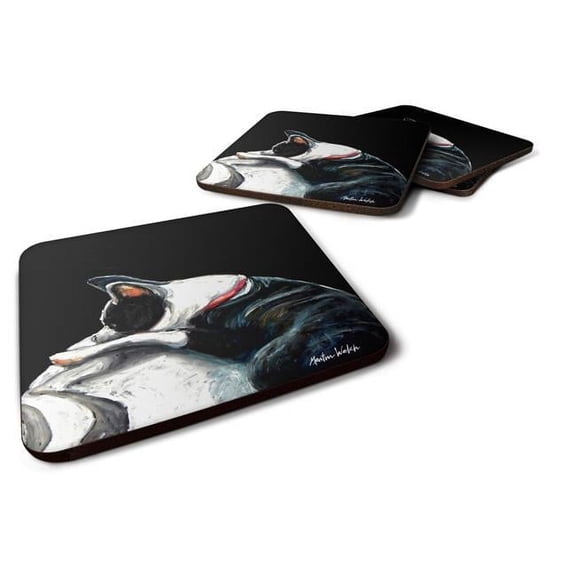 Boston Terrier Spot in the Sun Foam Coasters - Set of 4