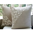 thumbnail image 3 of The HomeCentric Decorative Pillow Sham, Natural Beige Euro Pillow Covers Pack of 2, 26x26 inch (65x65 cm) Linen Euro Size Pillow Covers, French Toile, Mother Of Pearl, European Sham&nbsp; - Elegance, 3 of 9