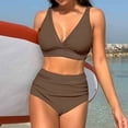 thumbnail image 5 of Women's Mesh Swimsuit One Piece Hollow Out Backless Deep V Neck Sexy Swimwear Beachwear Bathing Suits for Women (X-Large, Brown), 5 of 5